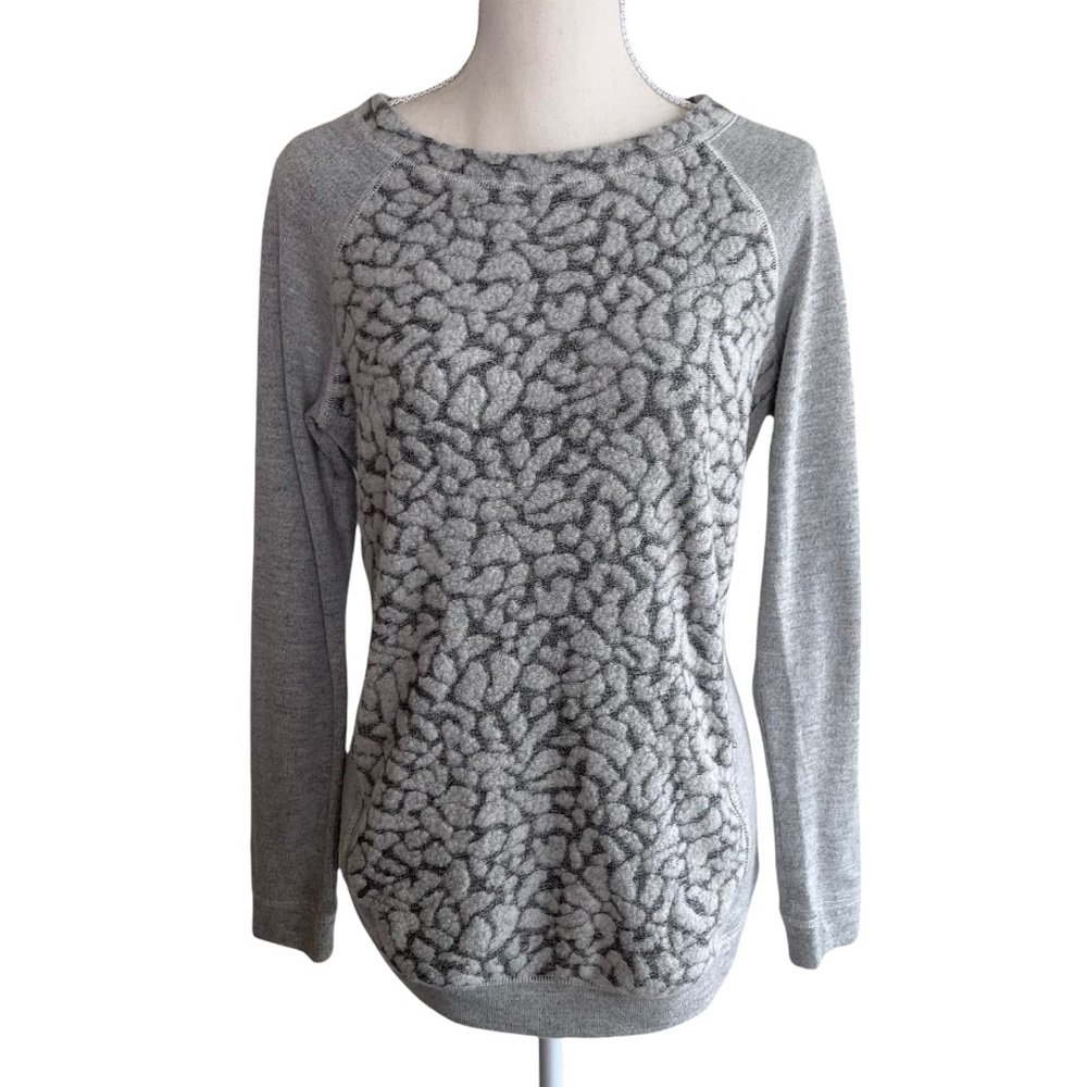 Lou & Grey Snowspot Zip Tunic Leopard Sweater S